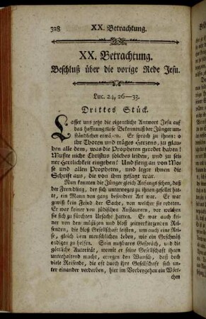 XX. Betrachtung. Beschluß über die vorige Rede Jesu.