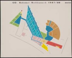 »In-form-art« Kulturinstitut der Zukunft am Kulturforum, Berlin-Tiergarten Schinkelwettbewerb 1988: Grundriss 1:100 (?)