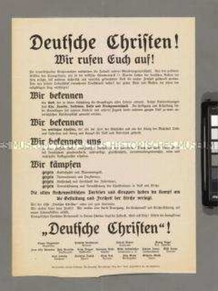 Propagandaflugblatt der Deutschen Christen zu den Kirchenwahlen 1935 (?)