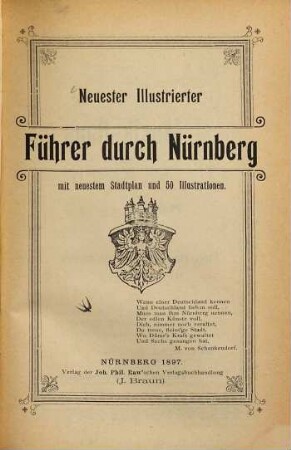 Neuester illustrierter Führer durch Nürnberg : mit neuestem Stadtplan und 50 Illustrationen