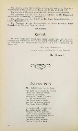 20 Schluß, Gedichte.
