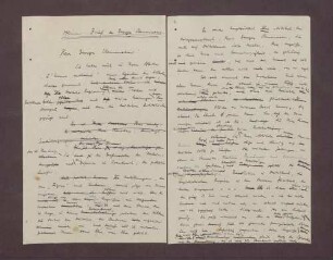 Handgeschrieben Vorarbeiten zu dem offenen Brief an Georges Clemenceau