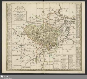 Accurate Delineation des zu dem Thüringischen Creisse gehöhrigen Ammtes Freyburg : nebs darinnen befindlichen Orten auch Angrenzenden Gegenden Geographice entworffen