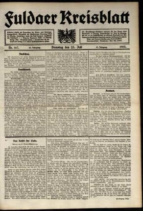 Ausgabe vom Dienstag, den 25. Juli 1911.