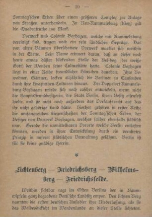 Lichtenberg - Friedrichsberg - Wilhelmsberg - Friedrichsfelde