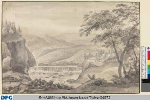 Landschaft mit Wasserfall