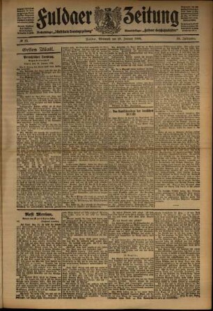 Erste Ausgabe vom Mittwoch, den 29. Januar 1908.