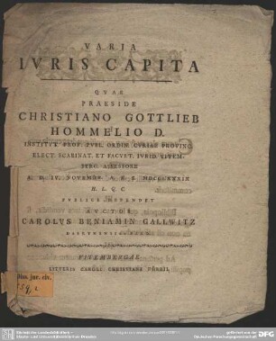 Varia Iuris Capita