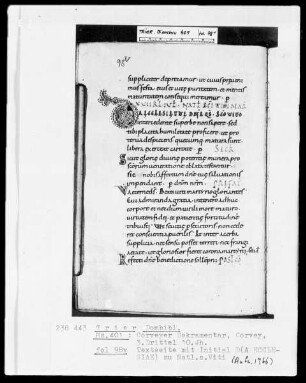 Sakramentar: Seite mit Initiale D