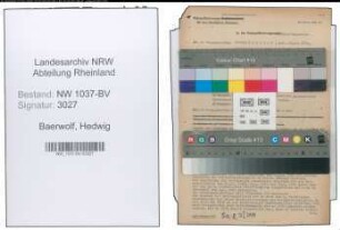 Entnazifizierung Hedwig Baerwolf , geb. 21.12.1892 ()