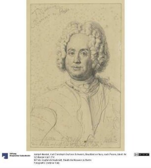 Kurt Christoph Graf von Schwerin, Brustbild en face, nach Pesne
