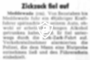 Zickzack fiel auf