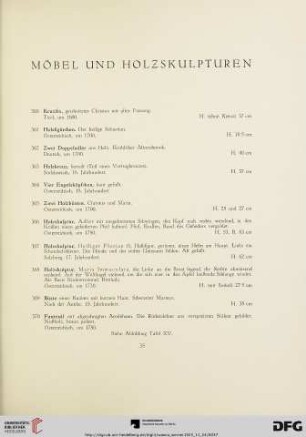 Möbel und Holzskulpturen (Nr. 360-433)