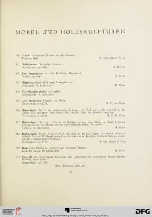 Möbel und Holzskulpturen (Nr. 360-433)