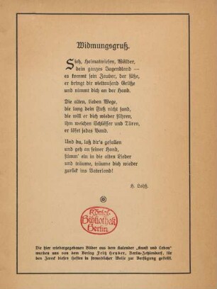 Deutsche Heimatbilder : unsern schwäbischen Landsleuten in der Gefangenschaft, zugleich im Namen ihres heimatlichen Pfarramts, mit herzlichen Heimatgruß