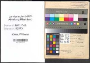 Entnazifizierung Wilhelm Klein , geb. 20.06.1890 (Arbeiter)