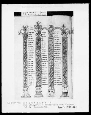 Evangeliar aus Alspach (Elsass) — ---, Folio 8versoKanontafel