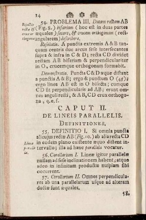 Caput II. De Lineis Parallelis. Definitiones.