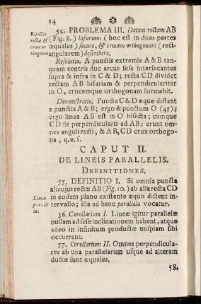 Caput II. De Lineis Parallelis. Definitiones.