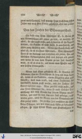 Von den Zeichen der Schwangerschaft.