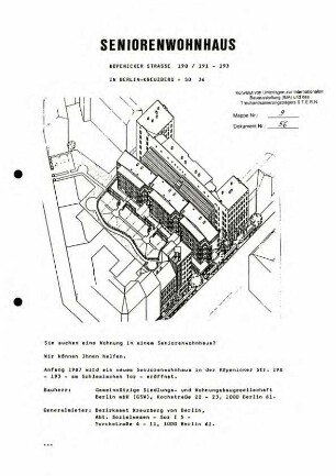 Informations-Faltblatt: Seniorenwohnhaus Köpenicker Str. 190-193