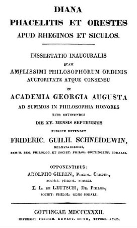 Diana Phacelitis et Orestes apud Rheginos et Siculos