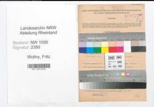 Entnazifizierung Fritz Wollny , geb. 23.12.1912 (Lehrer)