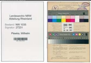 Entnazifizierung Wilhelm Plewka , geb. 23.01.1902 (Kaufmaennischer Angestellter)