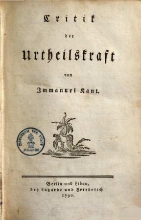 Critik der Urtheilskraft