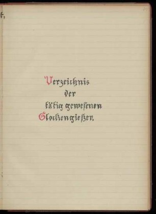 Verzeichnis der tätig gewesenen Glockengießer