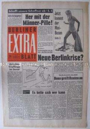 Linke Boulevard-Zeitung "Berliner Extra Blatt" u.a. über Prostitution und zum Kampf der IG Metall in Berlin (West)