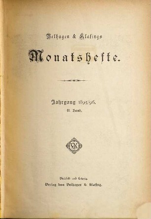 Velhagen & Klasings Monatshefte. 10,2. 1895/96