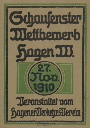 Schaufenster-Wettbewerb 1910. Hagener Verkehrsverein