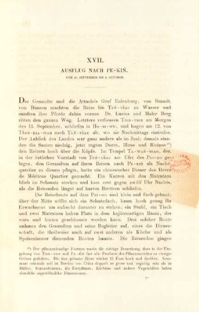 XVII. Ausflug nach Pe-king. Vom 10. September bis 6. October