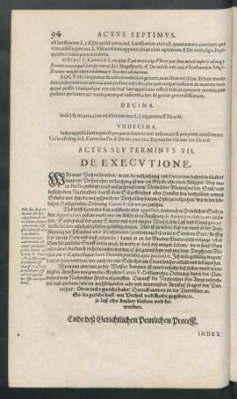 Actus Seu Terminus VII. De Executione.