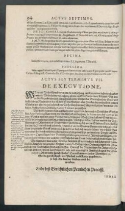 Actus Seu Terminus VII. De Executione.