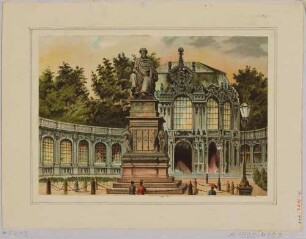 Das Denkmal König Friedrich August I. von Sachsen (der Gerechte, 1750-1827) im Zwinger in Dresden