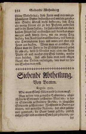 Siebende Abtheilung. Von Braten.
