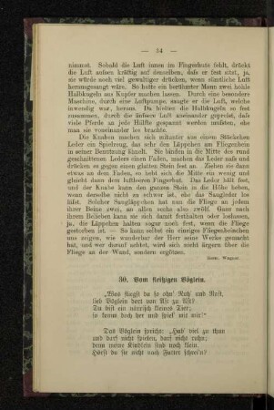 30. Vom fleißigen Vöglein.