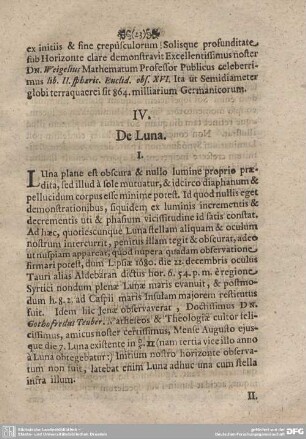 IV. De Luna.