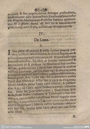IV. De Luna.