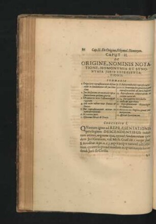Caput II. De Origine, Nominis Notatione, Homonymia Et Synonymia Iuris Repraesentationis.