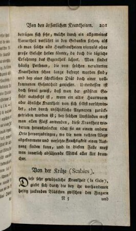 201-207, Von der Krätze (Scabies)