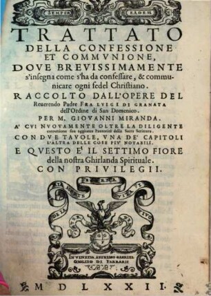 Trattato della confessione e communione