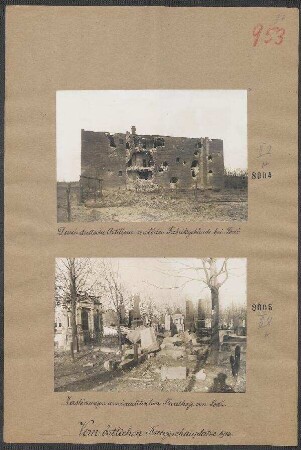 Zerstörungen am israelitischen Friedhofe von Lodz