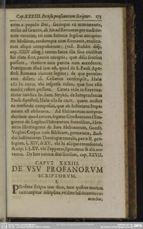 Caput XXXIII. De Usu Profanorum Scriptorum