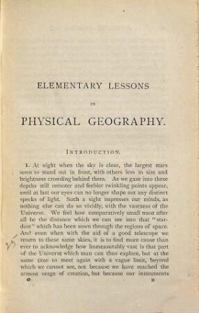 Elementary lessons in physical Geography
