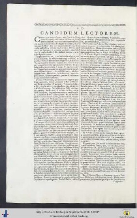 Ad candidum lectorem & Petri Victorii ... praefatio.