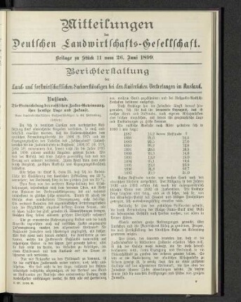 Beilage zu Stück 11 vom 26. Juni 1899.
