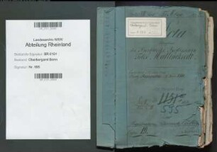 Mallinckrodt, Felix geb. 08.02.1834; Bergreferendar; ausgeschieden 1863; Prüfungs- u. Personalakten Band 1